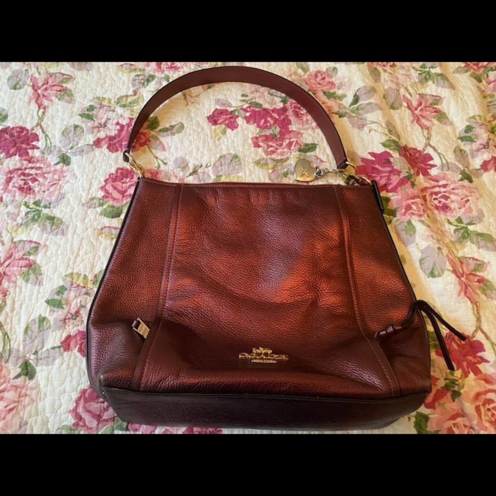 Coach metallic plum bag